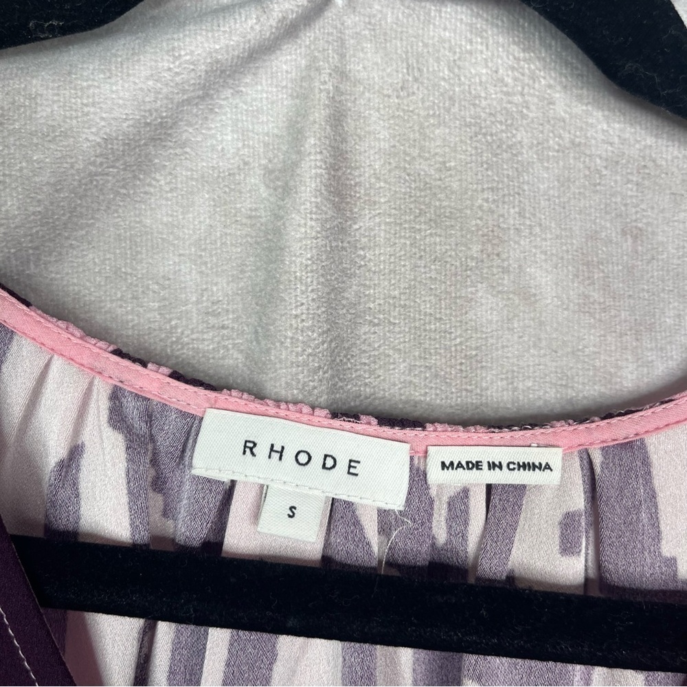 Rhode Tabitha Printed Crepe Ikat Print Mini Dress In Pink Purple Women's Size S - Picture 6 of 7